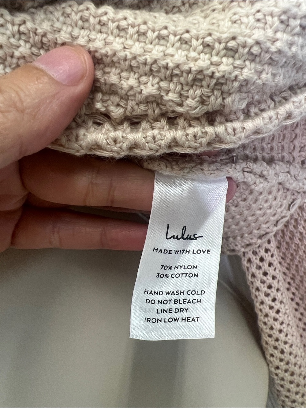 Lulus - Best Essence Beige Knit Square Neck Long Sleeve Sweater Size Small - Picture 8 of 11